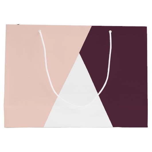 Elegant wazige roze en stevige geometrische drieho groot cadeauzakje (Achterkant)