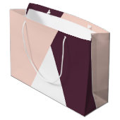 Elegant wazige roze en stevige geometrische drieho groot cadeauzakje (Achterkant Gekanteld)