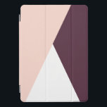 Elegant wazige roze en stevige geometrische drieho iPad pro cover<br><div class="desc">Een minimalistisch en modern design dat een wazig roze,  witte en bruine kleurenblok voorstelt.</div>