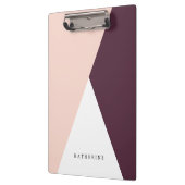 Elegant wazige roze en stevige geometrische drieho klembord (Links)