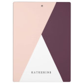 Elegant wazige roze en stevige geometrische drieho klembord (Achterkant)