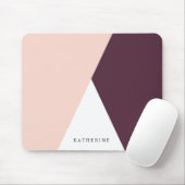 Elegant wazige roze en stevige geometrische drieho muismat (Met muis)