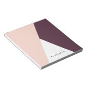 Elegant wazige roze en stevige geometrische drieho notitieblok (Schuin)