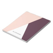 Elegant wazige roze en stevige geometrische drieho notitieblok (Linkerzijde)