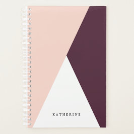 Elegant wazige roze en stevige geometrische drieho planner