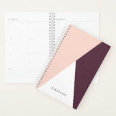 Elegant wazige roze en stevige geometrische drieho planner (Display)
