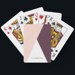 Elegant wazige roze en stevige geometrische drieho pokerkaarten<br><div class="desc">Een minimalistisch en modern design dat een wazig roze,  witte en bruine kleurenblok voorstelt.</div>