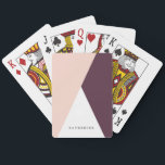 Elegant wazige roze en stevige geometrische drieho pokerkaarten<br><div class="desc">Een minimalistisch en modern design dat een wazig roze,  witte en bruine kleurenblok voorstelt.</div>