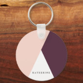 Elegant wazige roze en stevige geometrische drieho sleutelhanger (Voorkant)