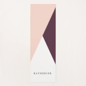 Elegant wazige roze en stevige geometrische drieho yogamat (Voorkant)