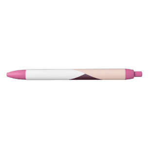 Elegant wazige roze en stevige geometrische drieho zwarte inkt pen
