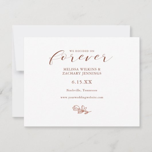 Elegant We besloten op Forever Save the Date Kaart (Voorkant)