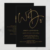 Elegant We doen een zwart Golden Script QR-code-hu Kaart (Voorkant / Achterkant)