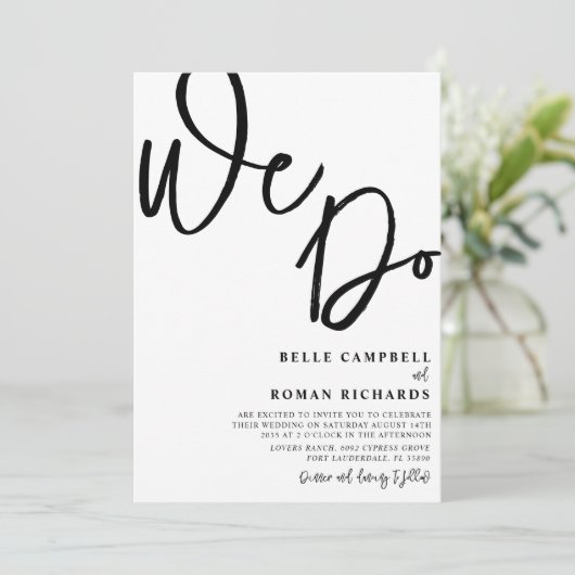 Elegant We doen een zwart-witscript Kaart (Staand voorkant)