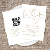 Elegant We doen Gold Script QR Code Weddenschap Kaart