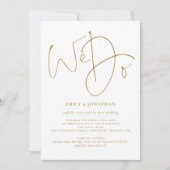 Elegant We doen Gold Script QR Code Weddenschap Kaart (Voorkant)