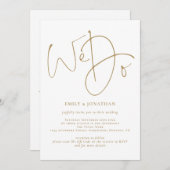 Elegant We doen Gold Script QR Code Weddenschap Kaart (Voorkant / Achterkant)