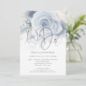 Elegant we doen overlay QR code foto bruiloft Kaart (Staand voorkant)