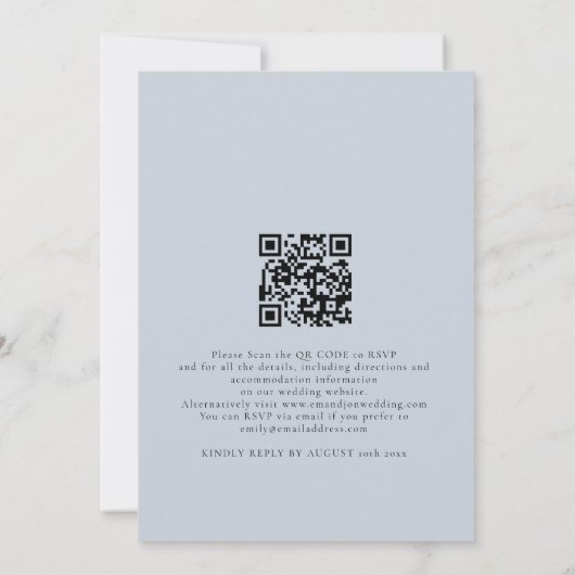 Elegant we doen overlay QR code foto bruiloft Kaart (Achterkant)