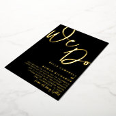Elegant We doen Script Black en Gold Weddenschap Folie Uitnodiging (Gedraaid)