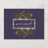 Elegant We hebben Blue Botanical Script verplaatst Briefkaart (Voorkant)