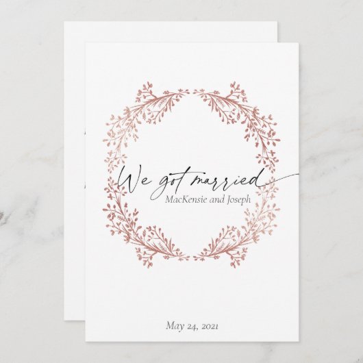 Elegant We hebben een huwelijkskoninklijke roze Aankondiging (Voorkant / Achterkant)