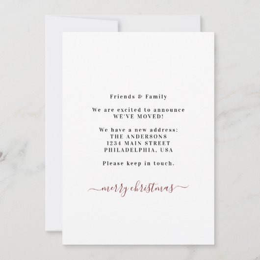 Elegant We hebben kerstfoto gemaakt, thuis. Aankondiging (Achterkant)