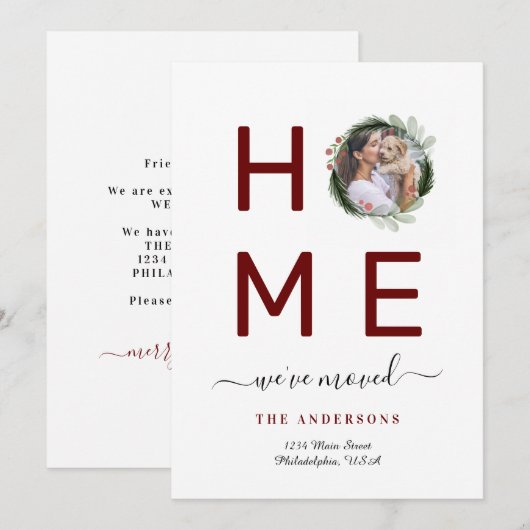 Elegant We hebben kerstfoto gemaakt, thuis. Aankondiging (Voorkant / Achterkant)