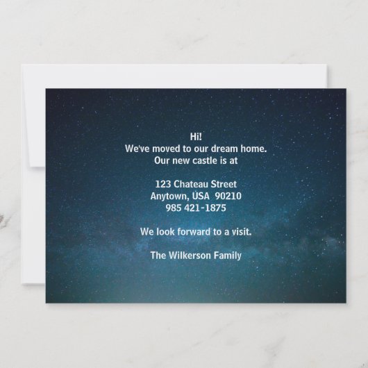 Elegant We hebben 's nachts een nieuw thuiskasteel Aankondiging (Achterkant)