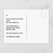 Elegant We hebben 's nachts een nieuw thuiskasteel Aankondigingskaart (Achterkant)