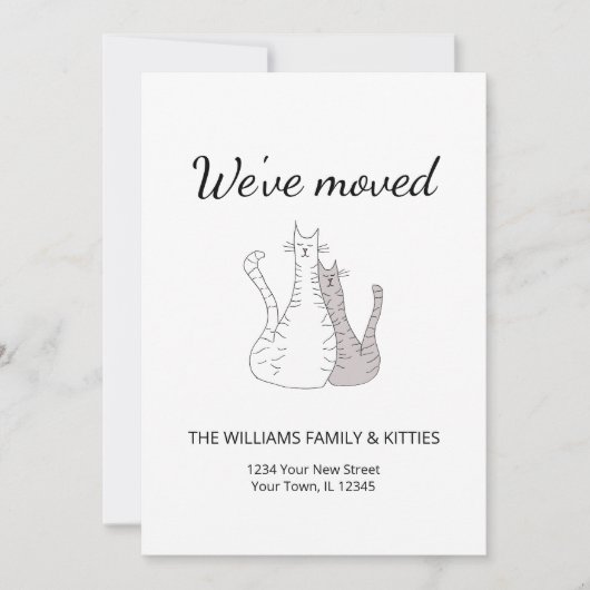 Elegant We hebben Schattige Cats Moving Aankondiging (Voorkant)