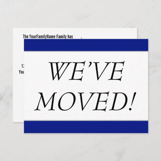 Elegant "WE HEBBEN VERPLAATST!" Briefkaart voor wi (Voorkant / Achterkant)