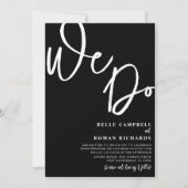 Elegant we schrijven zwart-witbruiloft kaart (Voorkant)