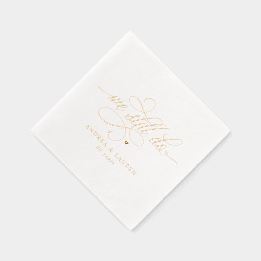 Elegant We Still Do Anniversary Vow Renewal Gold Folie Servetten (Rechts)