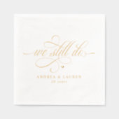 Elegant We Still Do Anniversary Vow Renewal Gold Folie Servetten (Voorkant)