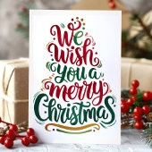 Elegant We wensen je een vrolijk kerstfeest Feestdagen Kaart