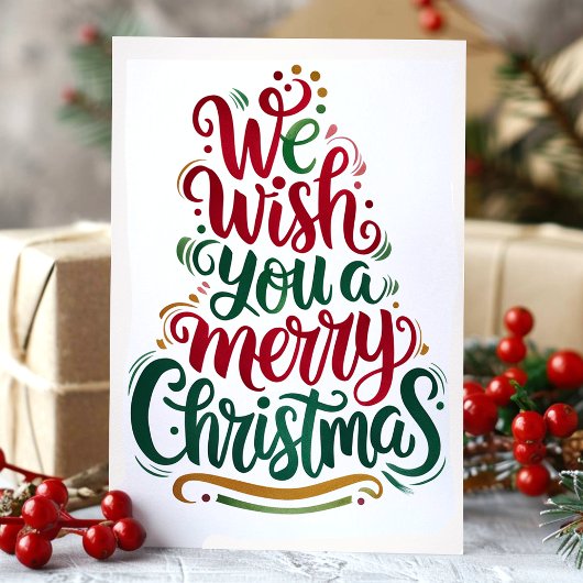 Elegant We wensen je een vrolijk kerstfeest Feestdagen Kaart