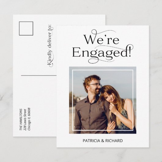 Elegant We zijn betrokken bij de aankondiging van  Briefkaart (Voorkant / Achterkant)