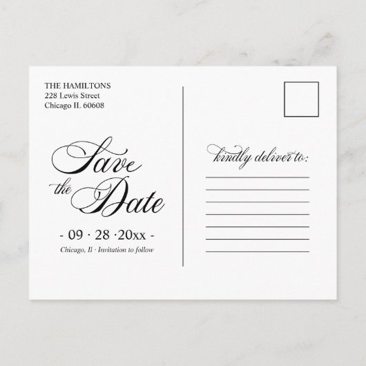 Elegant We zijn betrokken bij de aankondiging van Briefkaart (Achterkant)