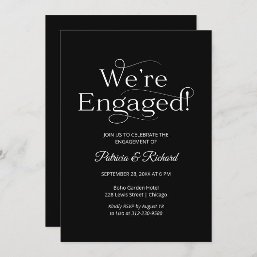 Elegant We zijn een uitnodiging van de Engagement  (Voorkant / Achterkant)