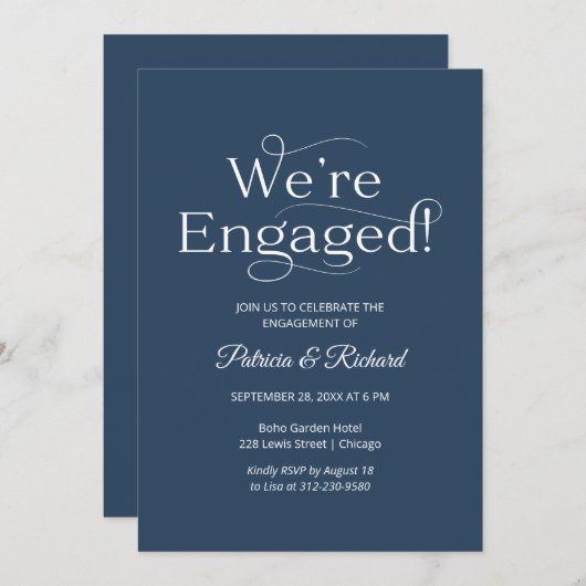 Elegant We zijn een uitnodiging van de Engagement  (Voorkant / Achterkant)