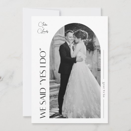 Elegant We zijn getrouwd Wedding Accouncement Kaar Aankondiging (Voorkant)