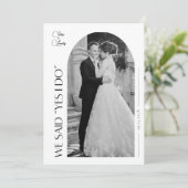 Elegant We zijn getrouwd Wedding Accouncement Kaar Aankondiging (Staand voorkant)