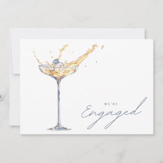Elegant We zijn verloofd Champagne Verlovingsfeest Kaart (Voorkant)