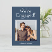 Elegant We zijn verloofd Trouwkaart Aankondiging (Staand voorkant)