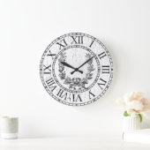 Elegant Weathered French Wreath Personalize Grote Klok (Huis)