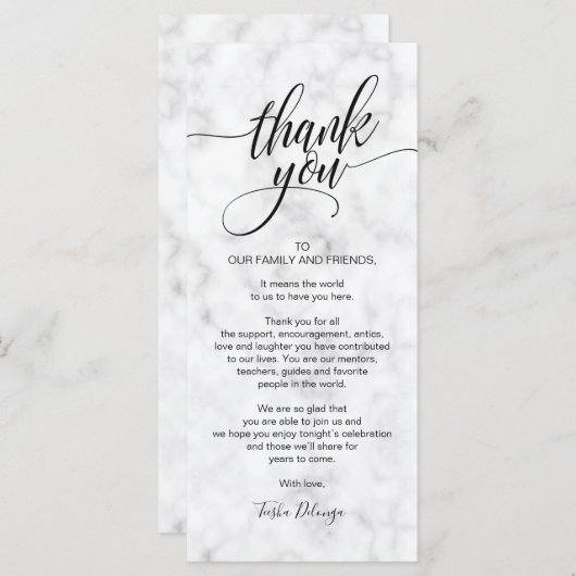 Elegant Weddenschap Bedankt dat je een vaste kaart (Voorkant / Achterkant)