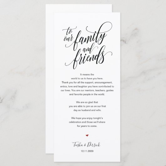 Elegant Weddenschap Bedankt dat je een vaste kaart (Voorkant / Achterkant)