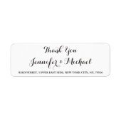 Elegant Weddenschap Bedankt dat je het adres terug Etiket (Voorkant)