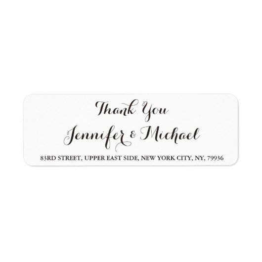 Elegant Weddenschap Bedankt dat je het adres terug Etiket (Voorkant)
